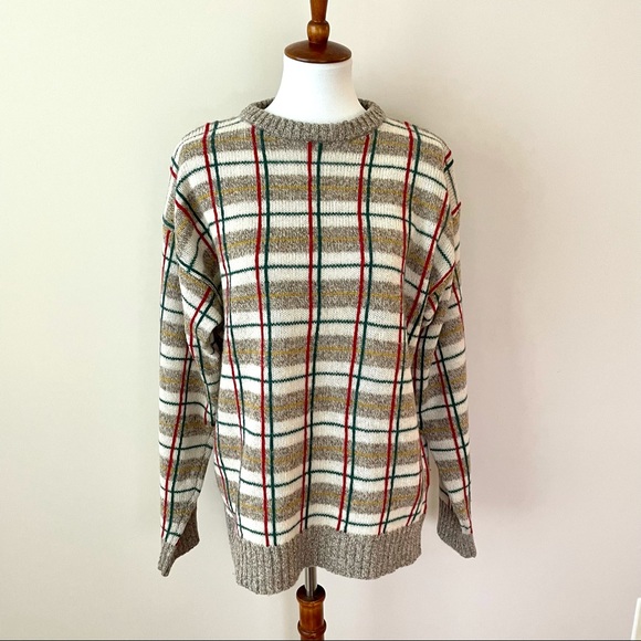 Wool Plaid Vintage Ralph Lauren Sweater | Size L - Picture 6 of 14
